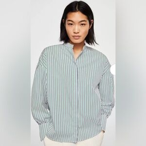 Mango Green and White Striped Blouse PTP 21”